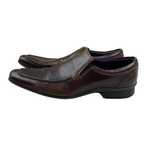 ALDO Men’s Brown Leather Slip On Loafers EU 41 Moc‎ Toe Dress Shoes Business